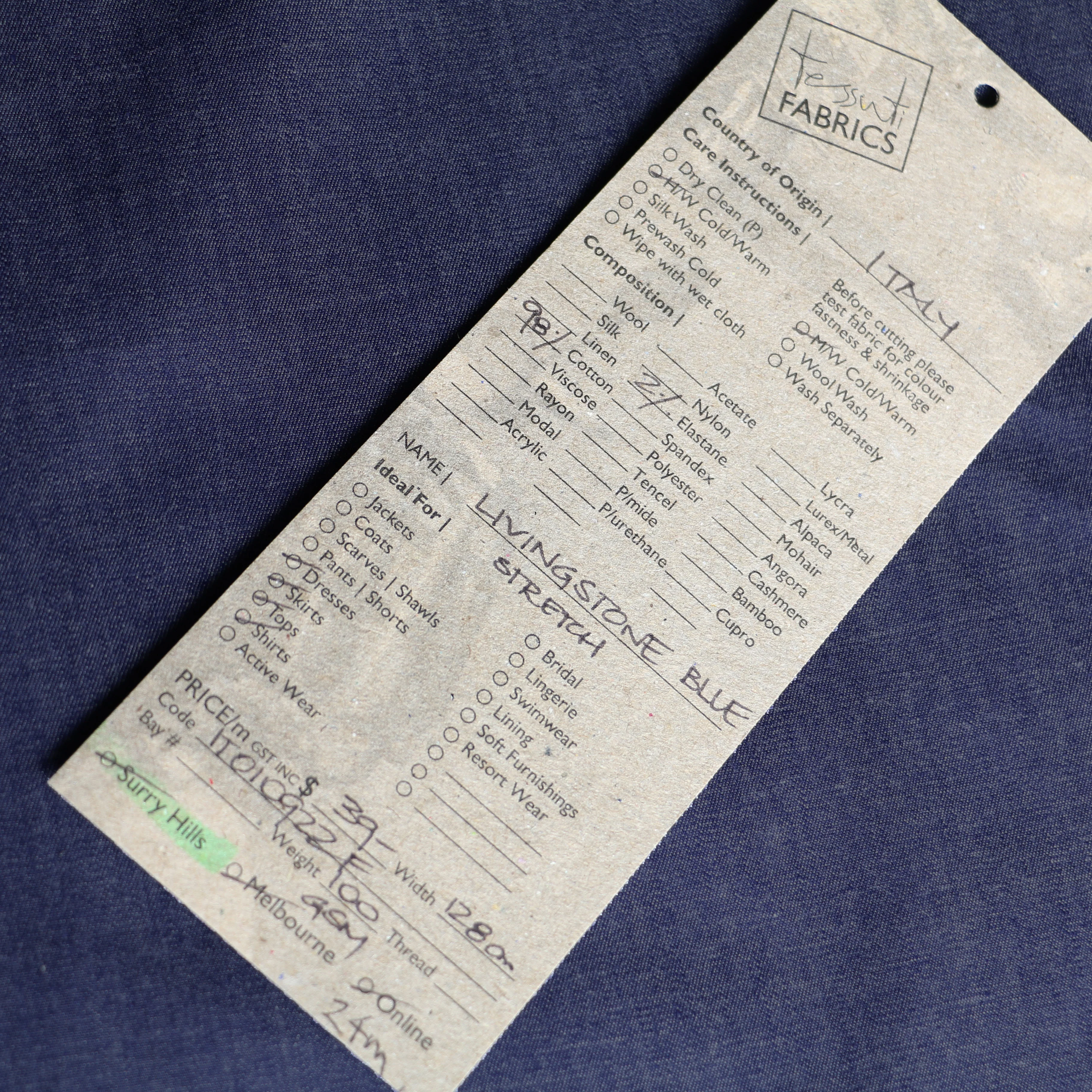 Livingstone Blue Stretch Chambray - Image 3