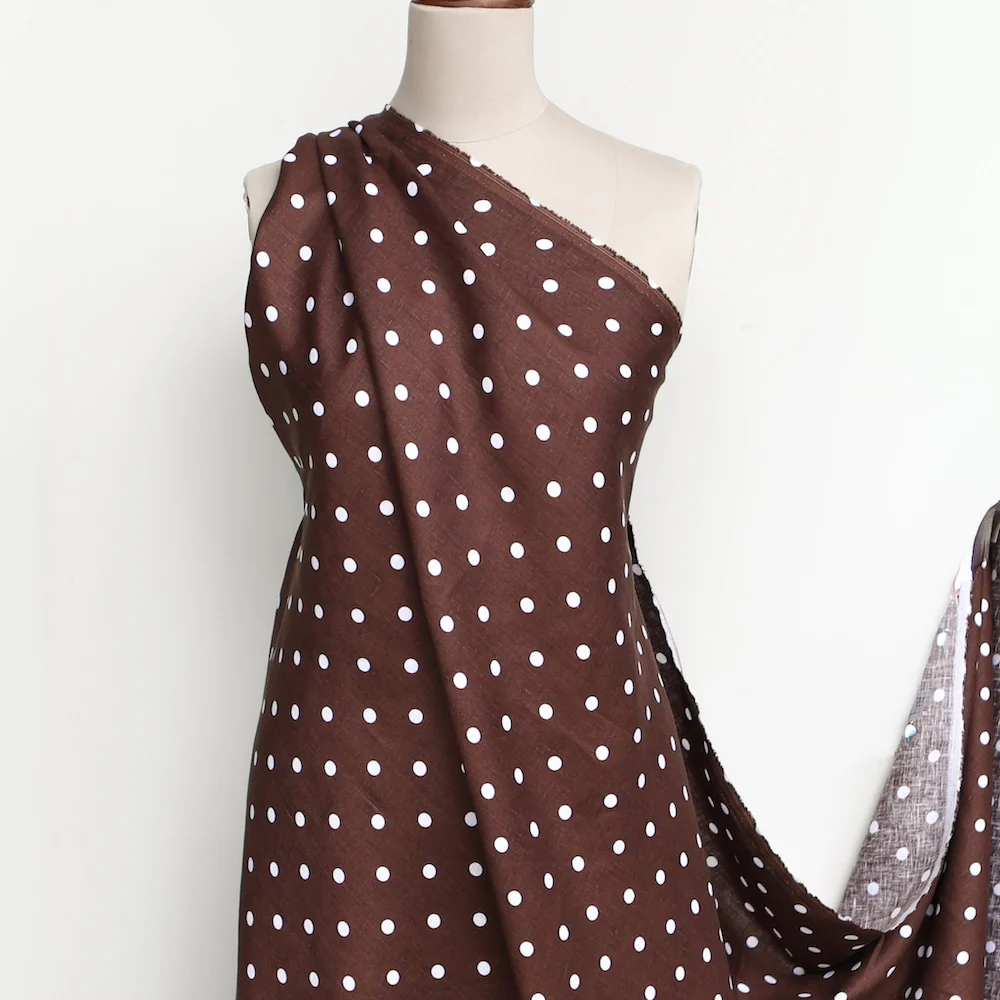 Lola Brunette Spot - Printed Linen - Image 5