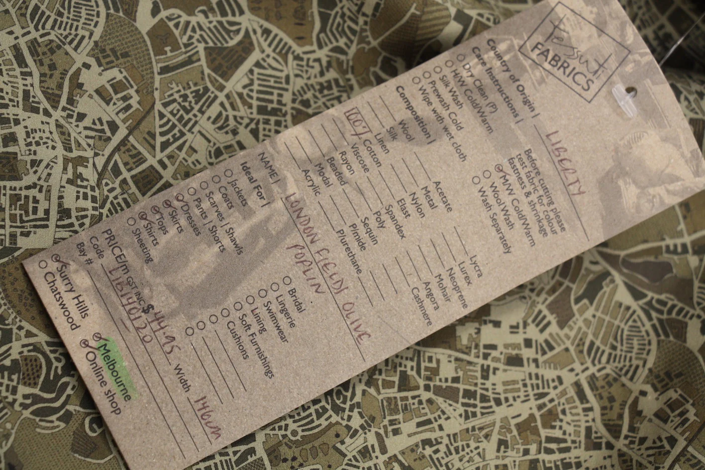 London Fields Olive - Liberty Cotton Poplin - Image 3