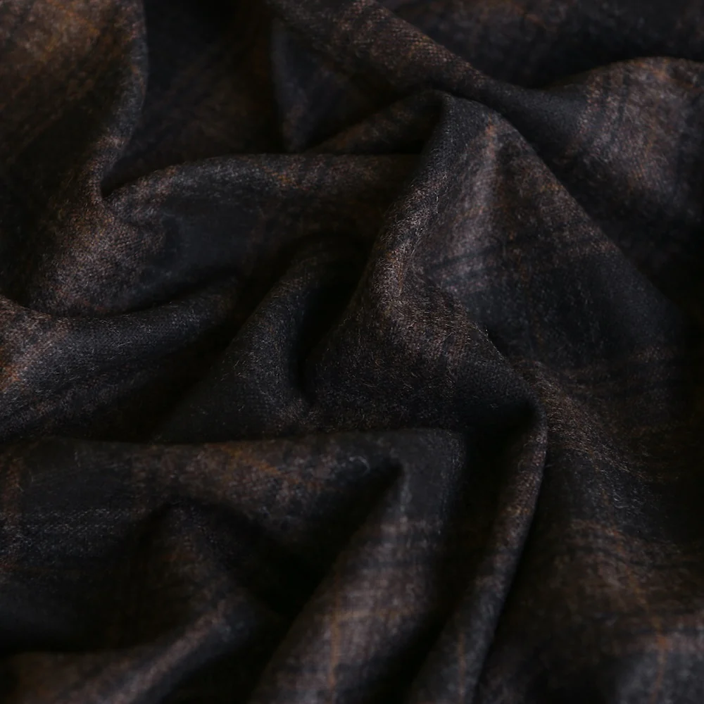 Londra Chocolate Check Flannel Wool - Image 2