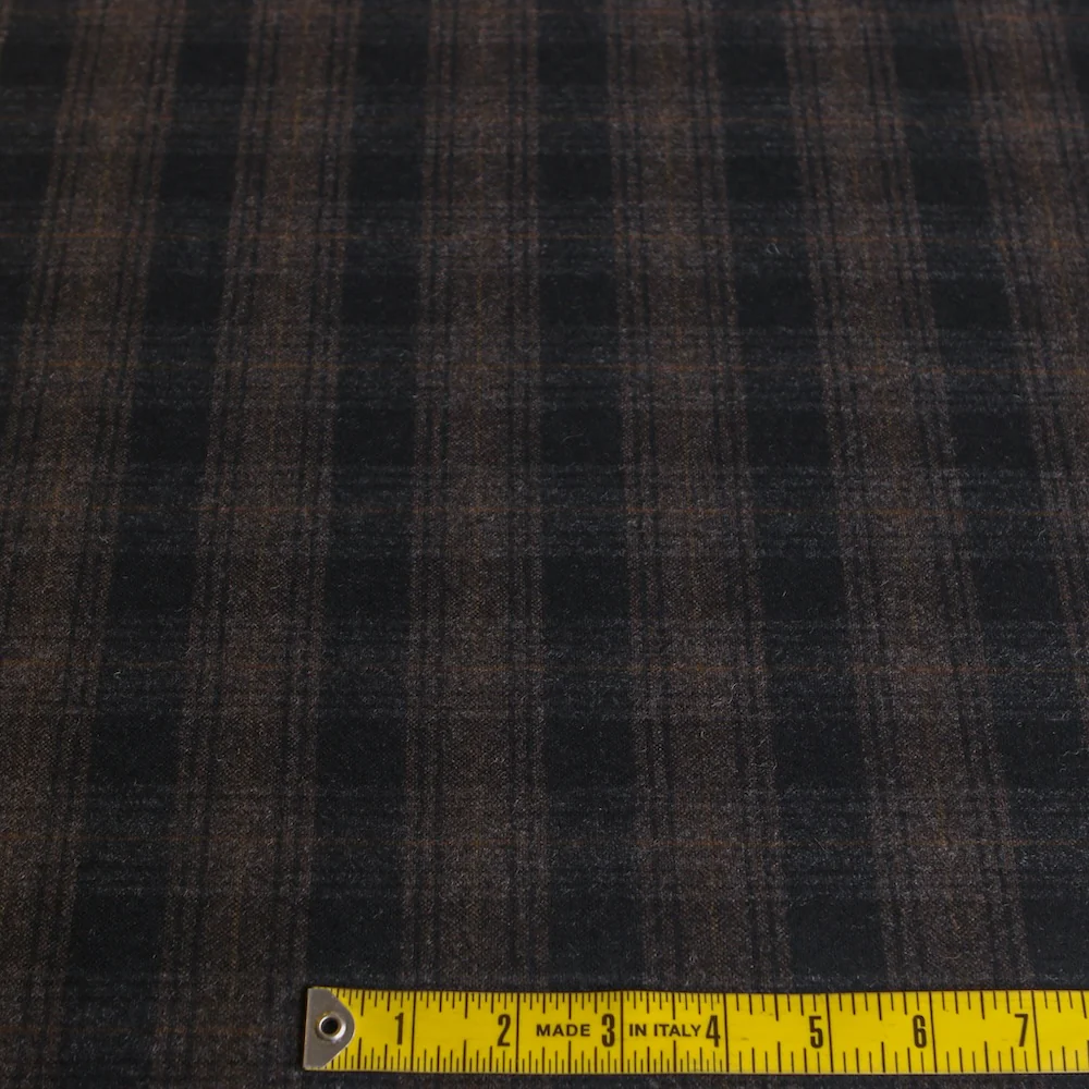 Londra Chocolate Check Flannel Wool - Image 3