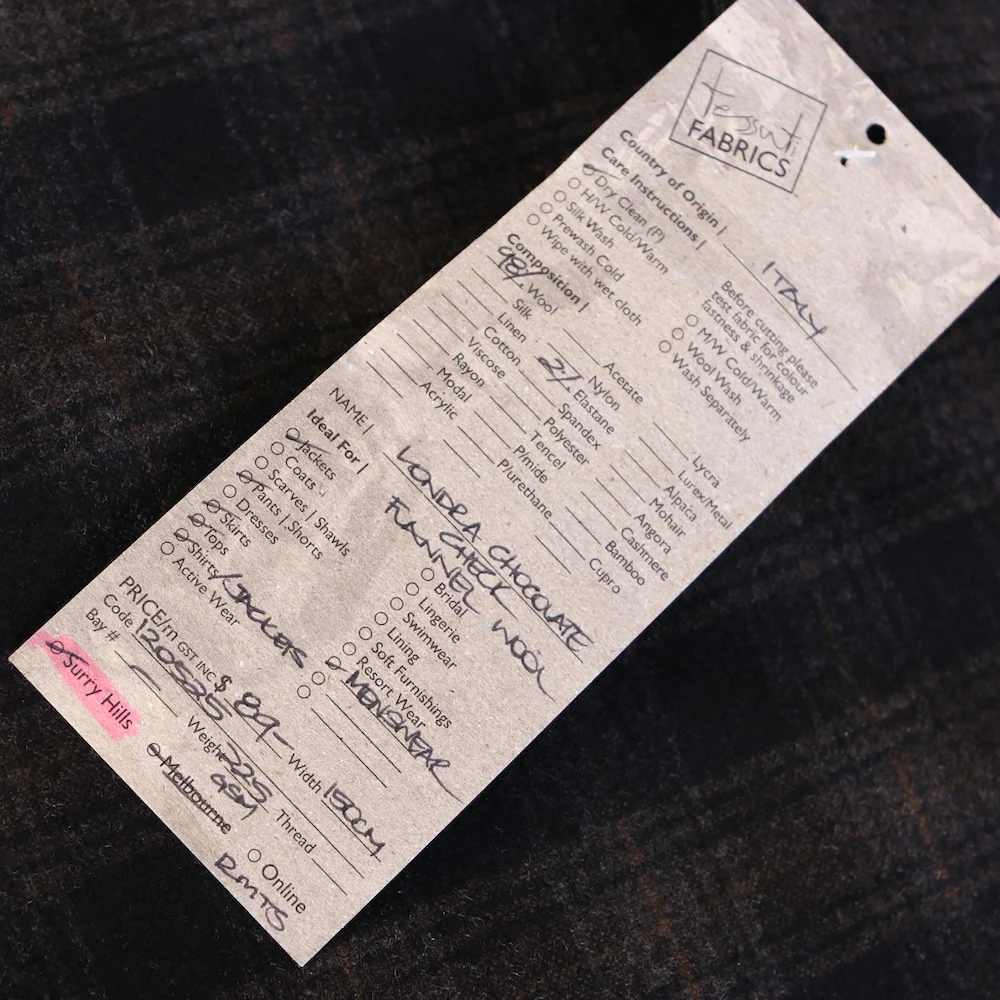 Londra Chocolate Check Flannel Wool - Image 4