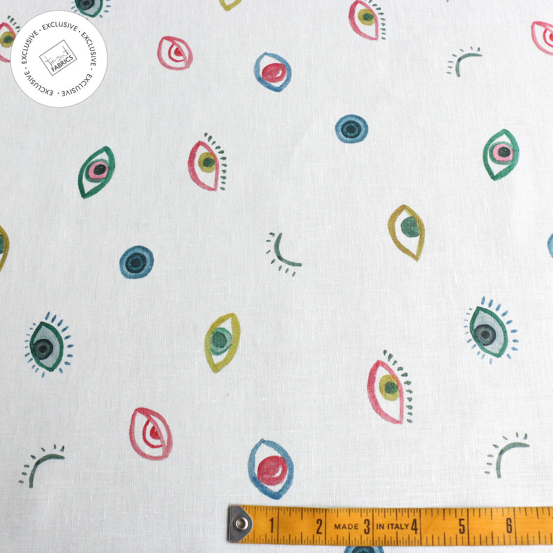 Looking At You Ivory Printed Linen - Image 3