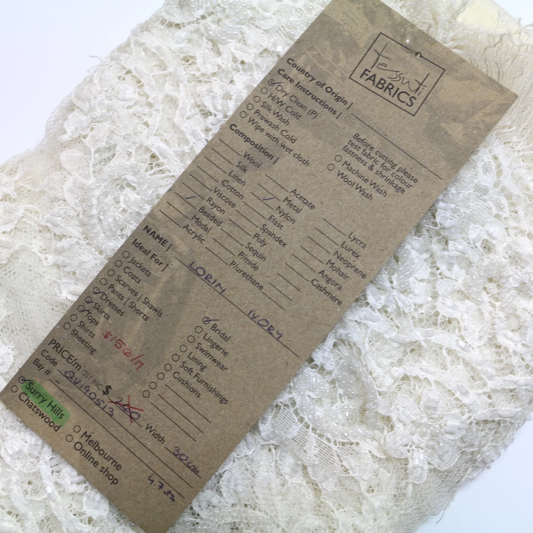 Lorin Ivory - Lace Trim - 30cm - Image 3