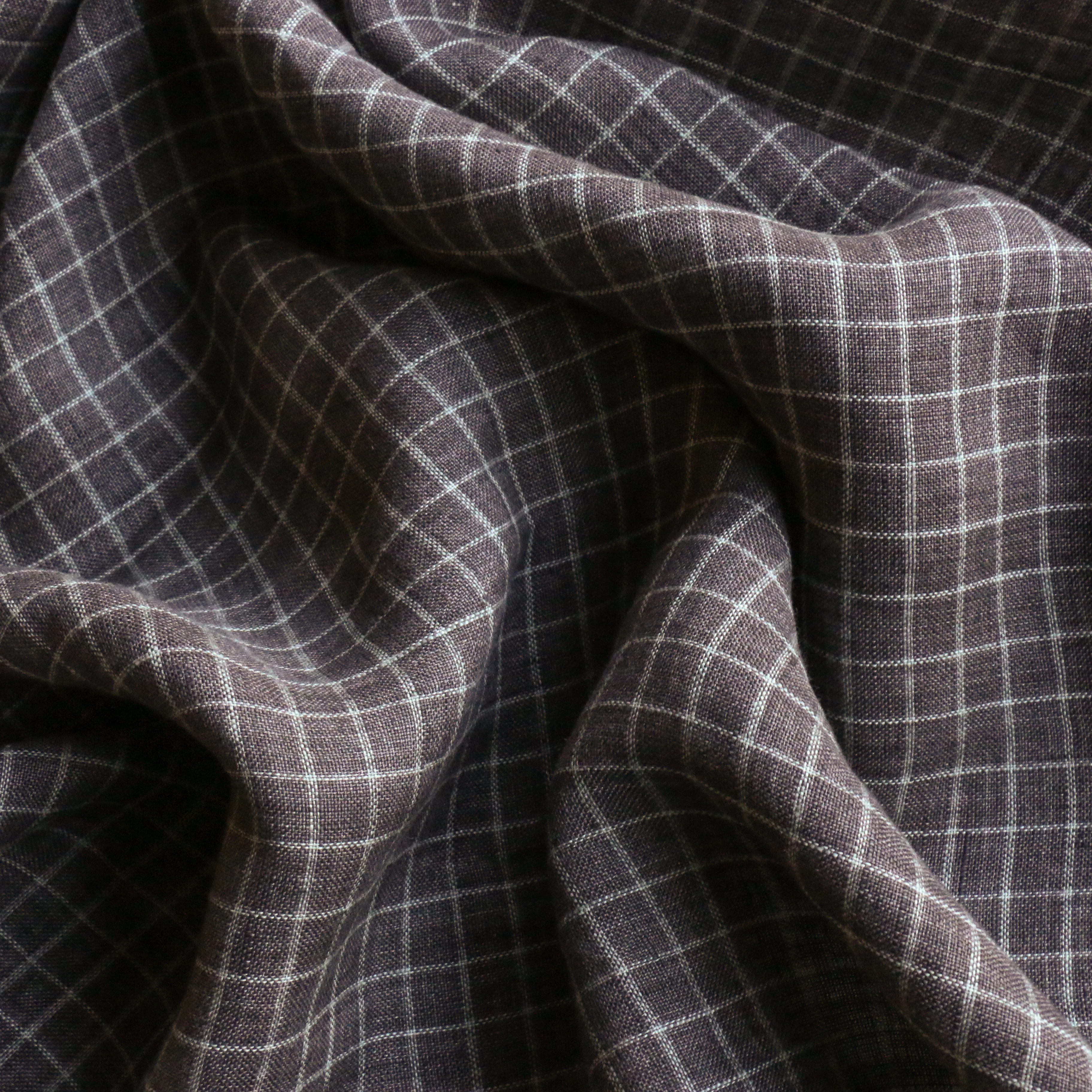 Lottie Ash/Silver Check Washed Linen - Image 2
