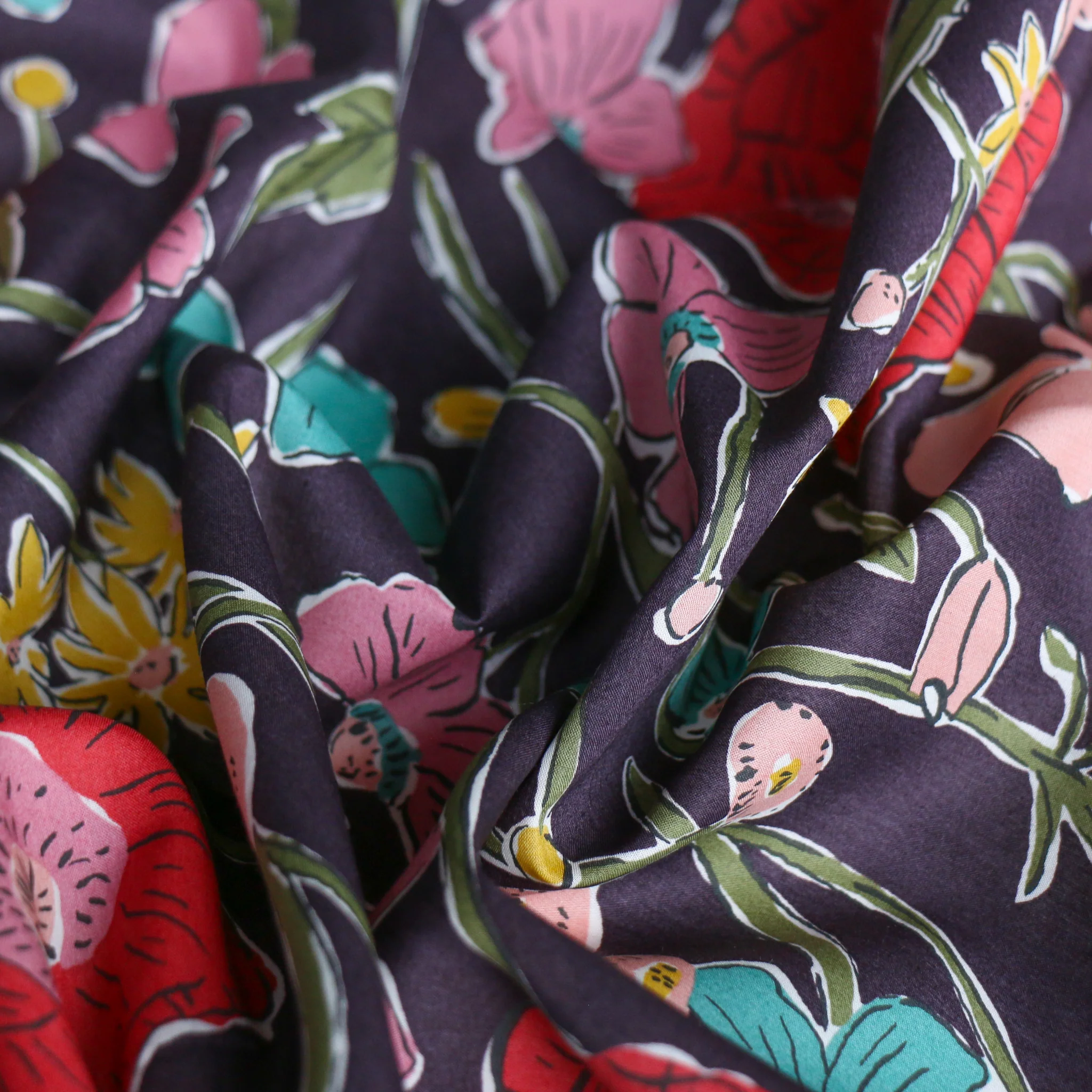 Louie's Meadow Aubergine - Liberty Tana Lawn™ - Image 2