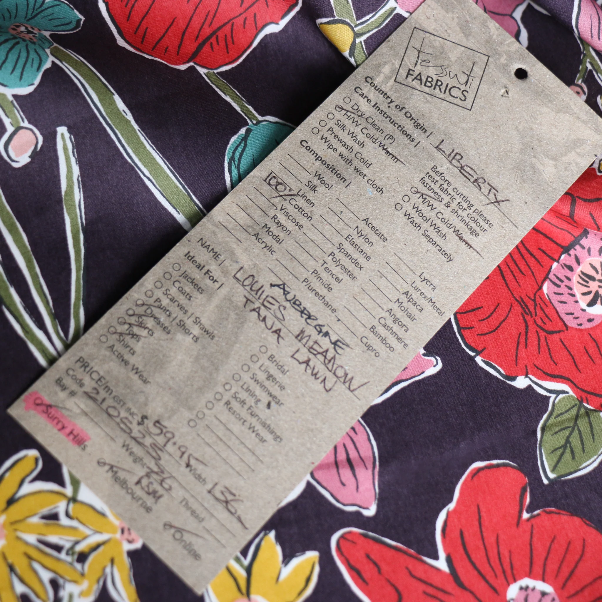 Louie's Meadow Aubergine - Liberty Tana Lawn™ - Image 4