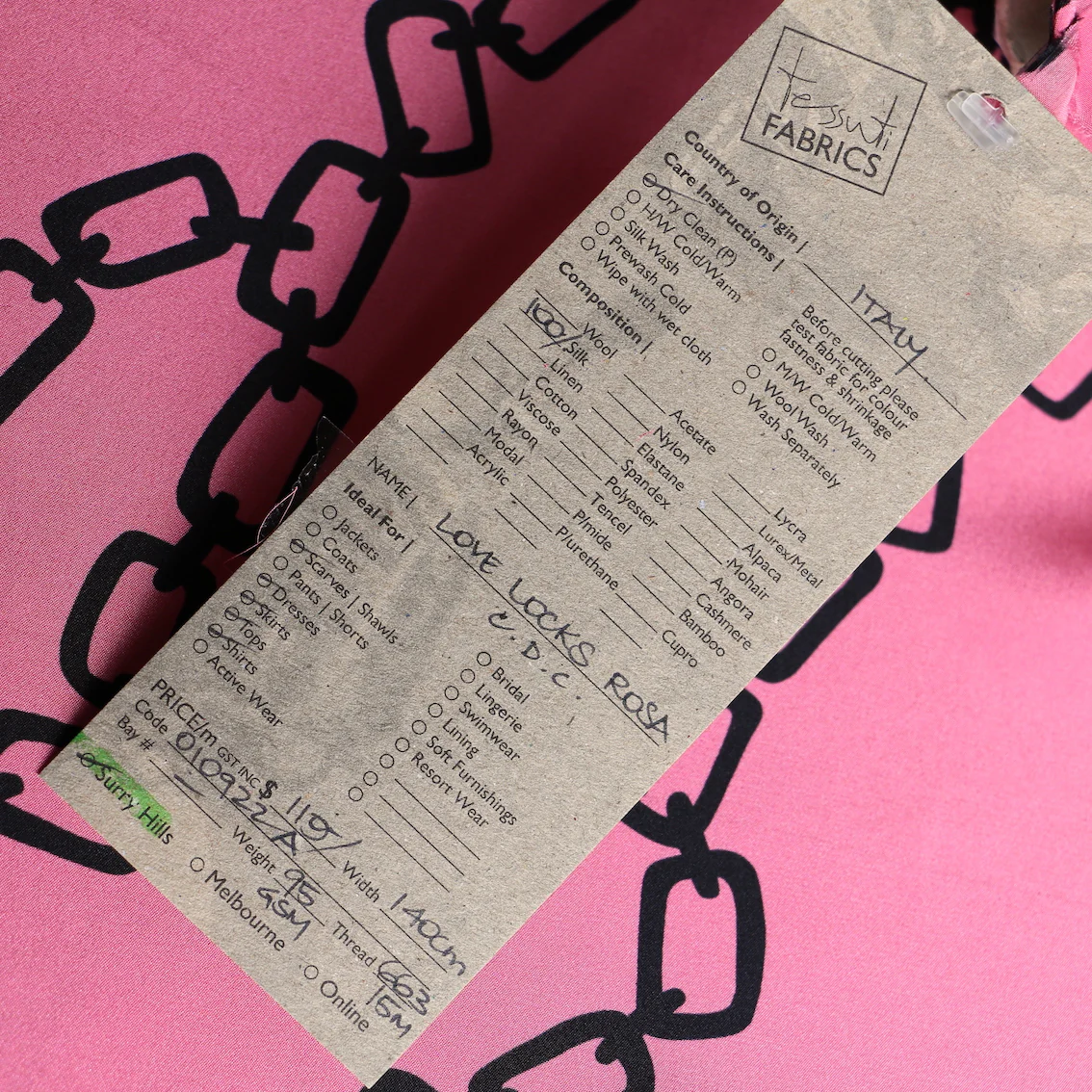 Love Locks Rosa - Silk Crepe De Chine - Image 5