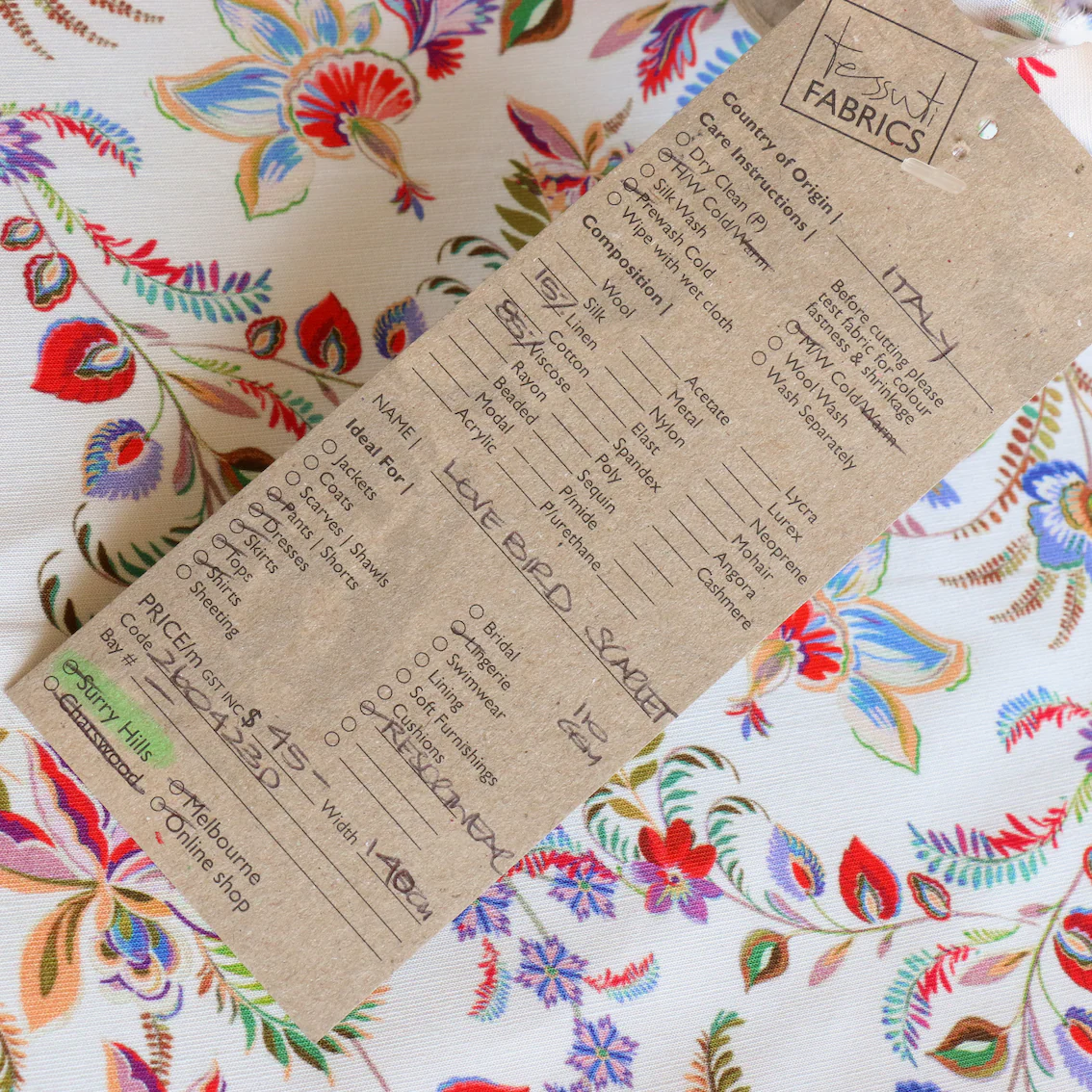 Lovebird Scarlet Viscose/Linen - Image 4