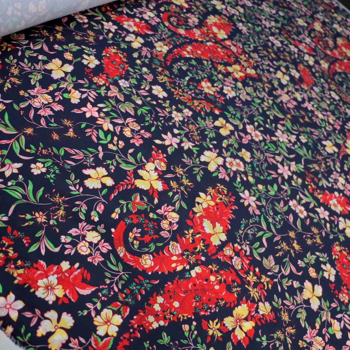 Lovedale Garden Navy Stretch Cotton - Image 4
