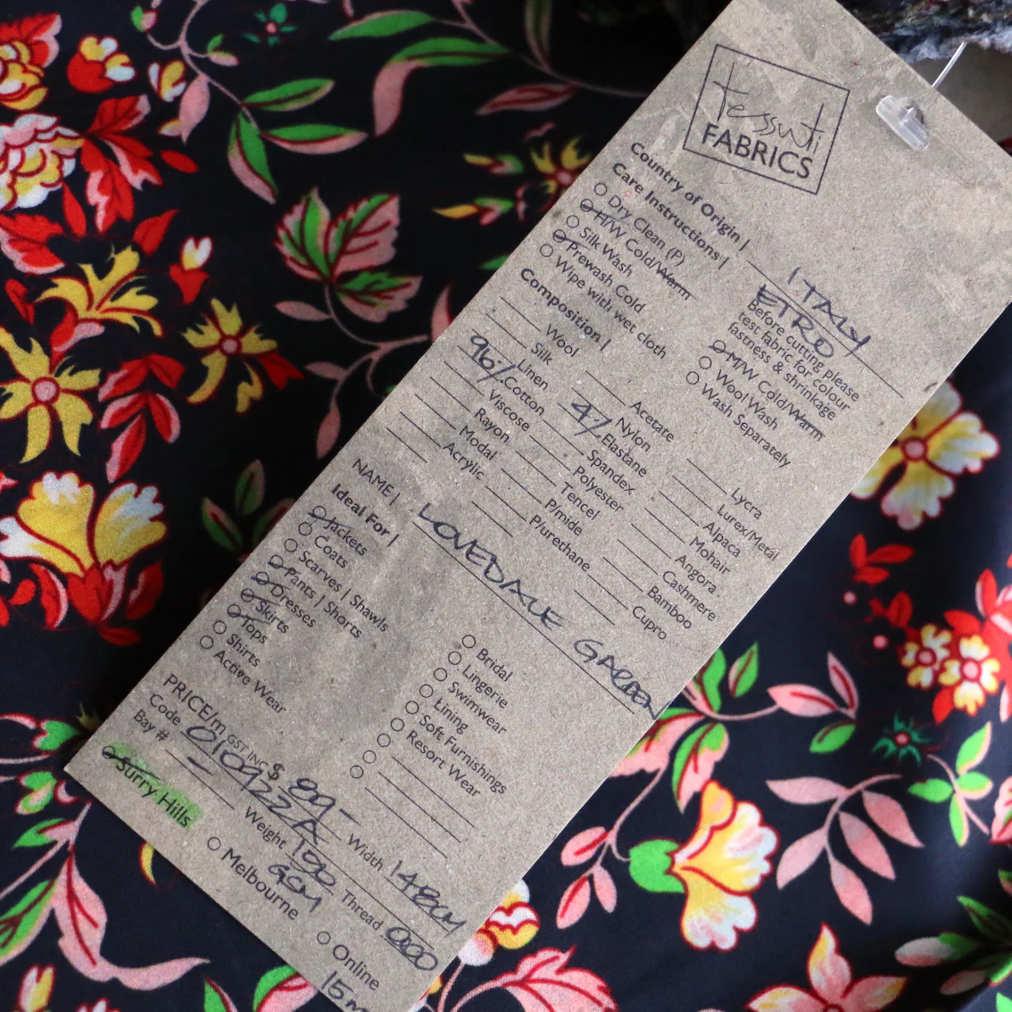 Lovedale Garden Navy Stretch Cotton - Image 5