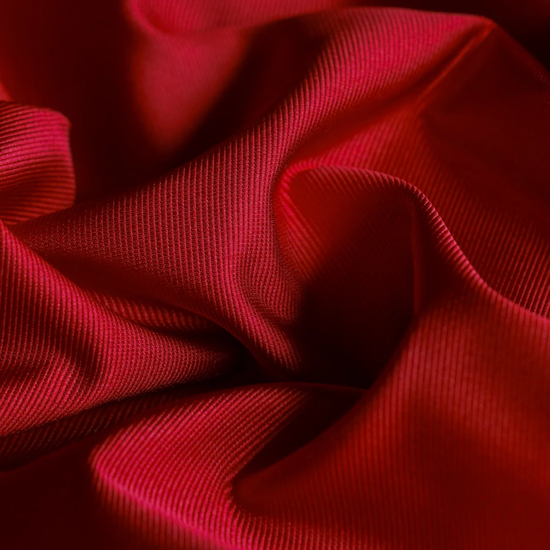 Lucille Ruby Red Silk Ottoman - Image 2