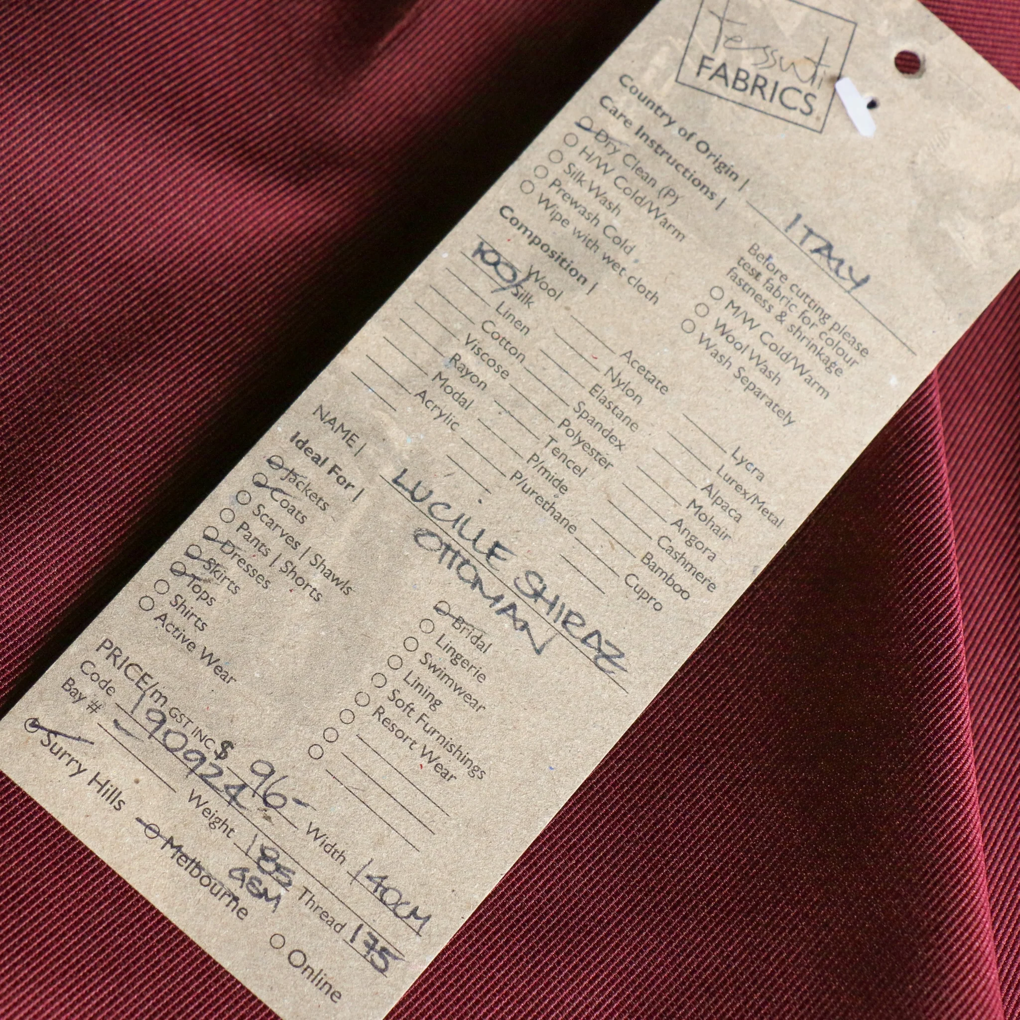 Lucille Shiraz Silk Ottoman - Image 3