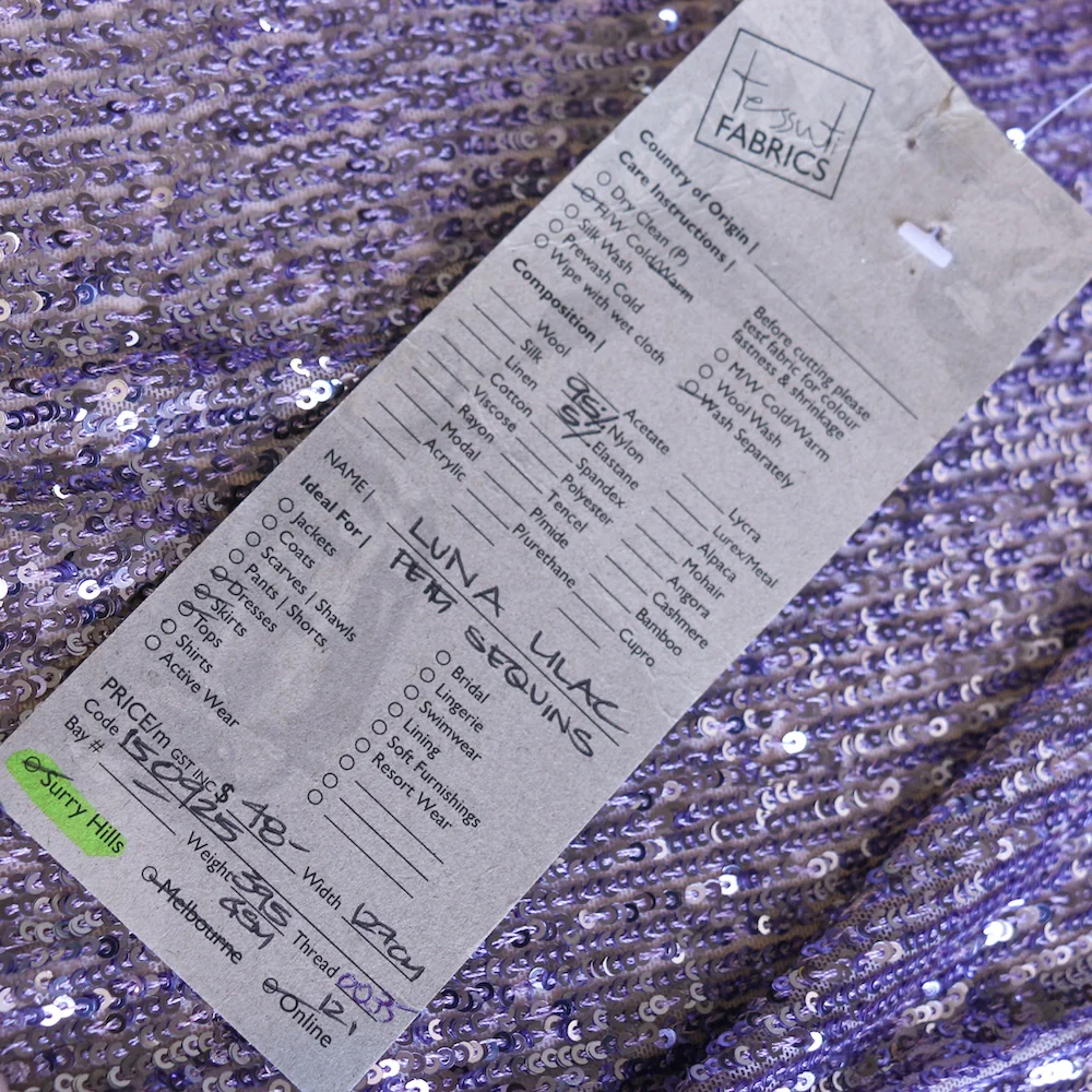 Luna Lilac Sequinned Stretch Mesh - Image 4