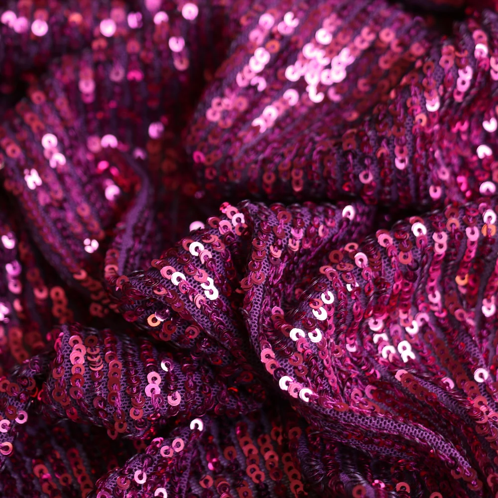 Luna Magenta Sequinned Stretch Mesh - Image 2