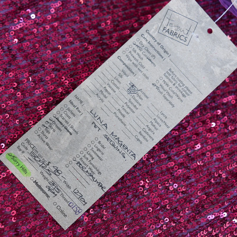 Luna Magenta Sequinned Stretch Mesh - Image 4