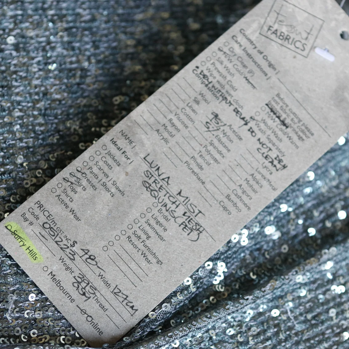 Luna Mist Sequinned Stretch Mesh - Image 3