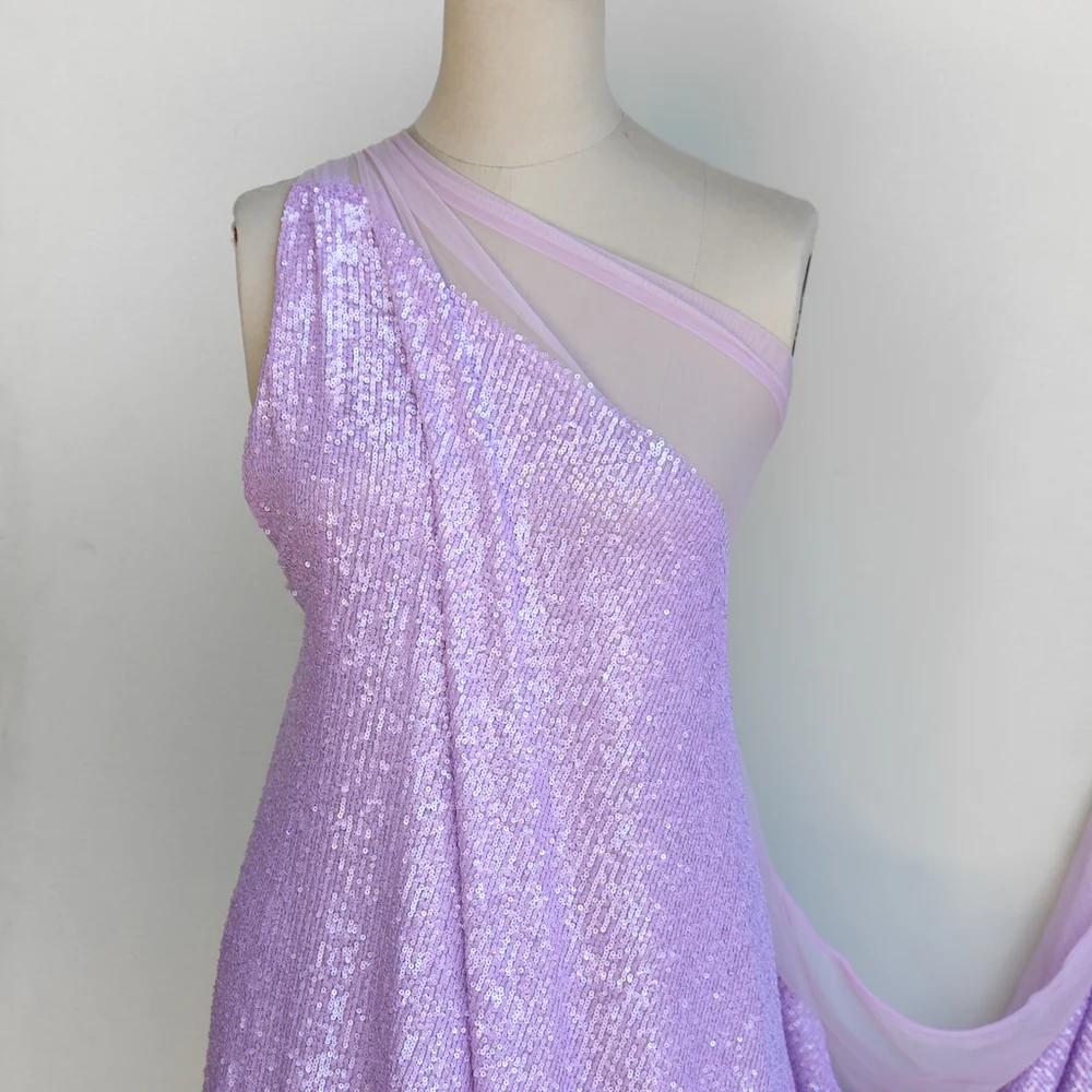 Luna Orchid Sequinned Stretch Mesh - Image 4