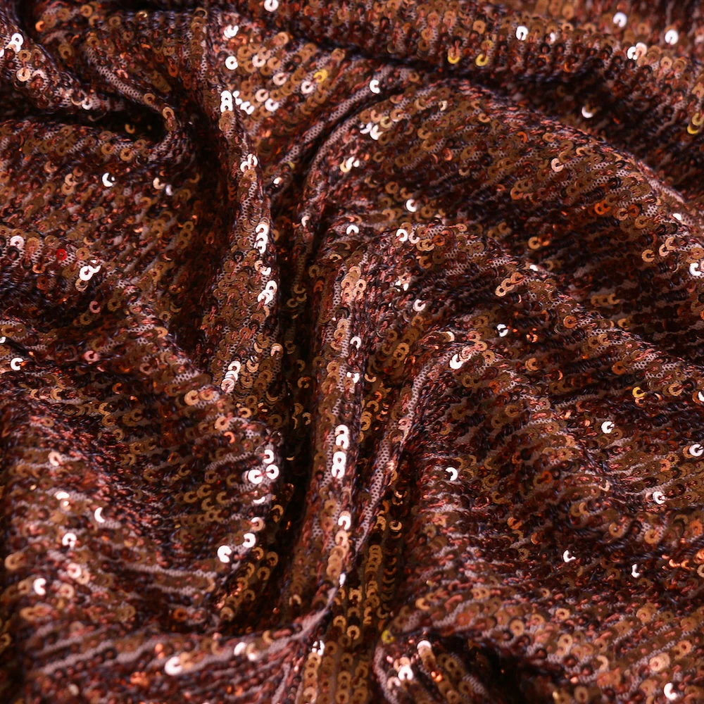 Luna Toffee Sequinned Stretch Mesh - Image 2