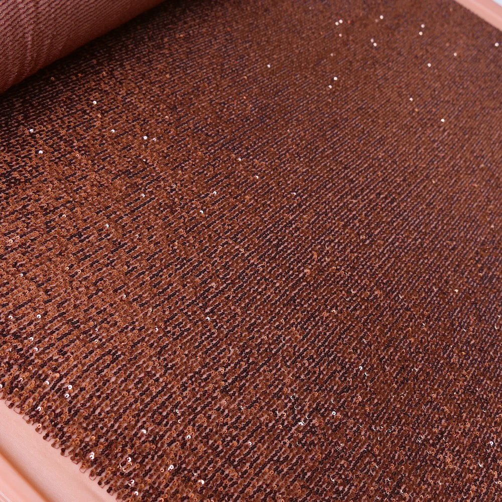 Luna Toffee Sequinned Stretch Mesh - Image 3