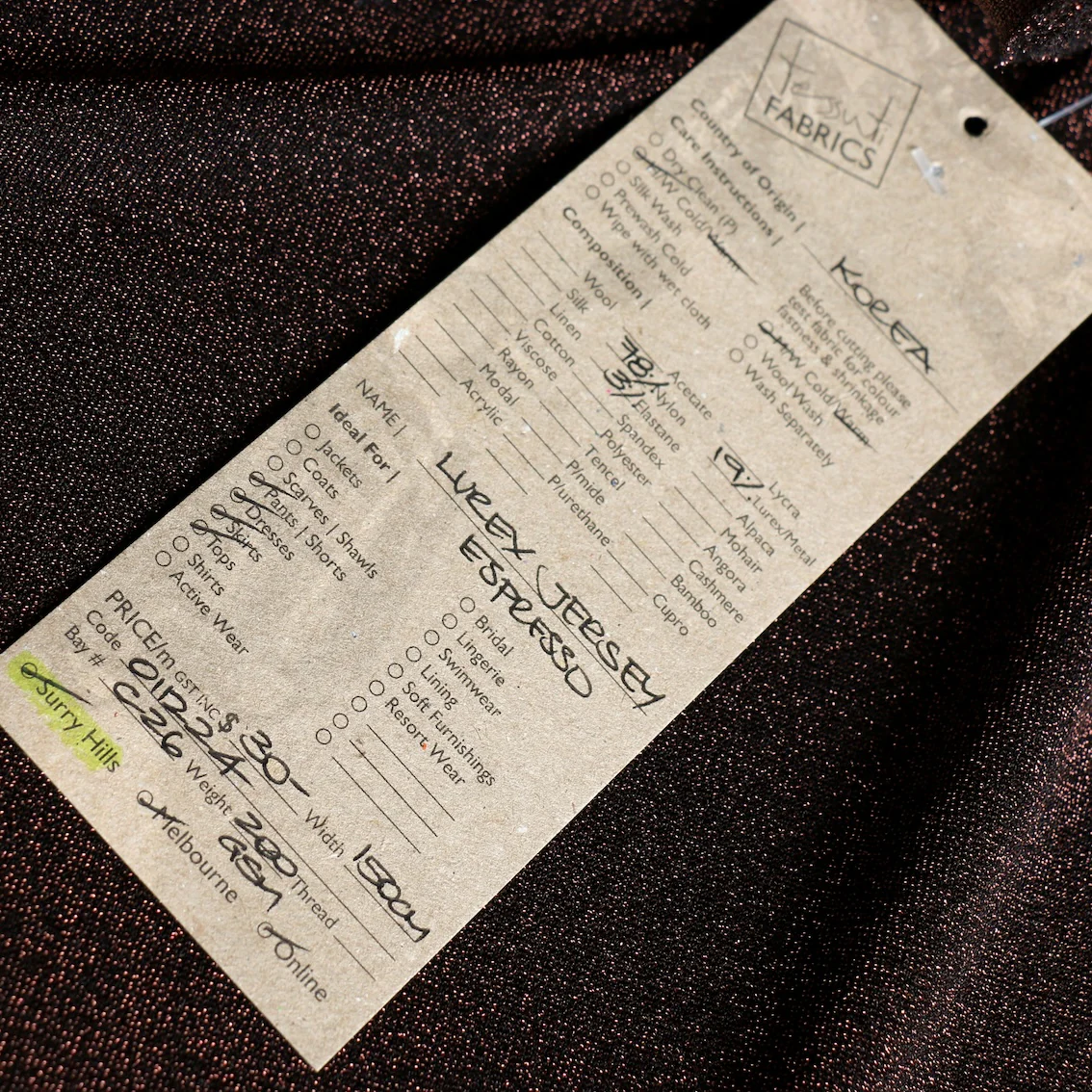 Lurex Jersey Espresso - Image 3