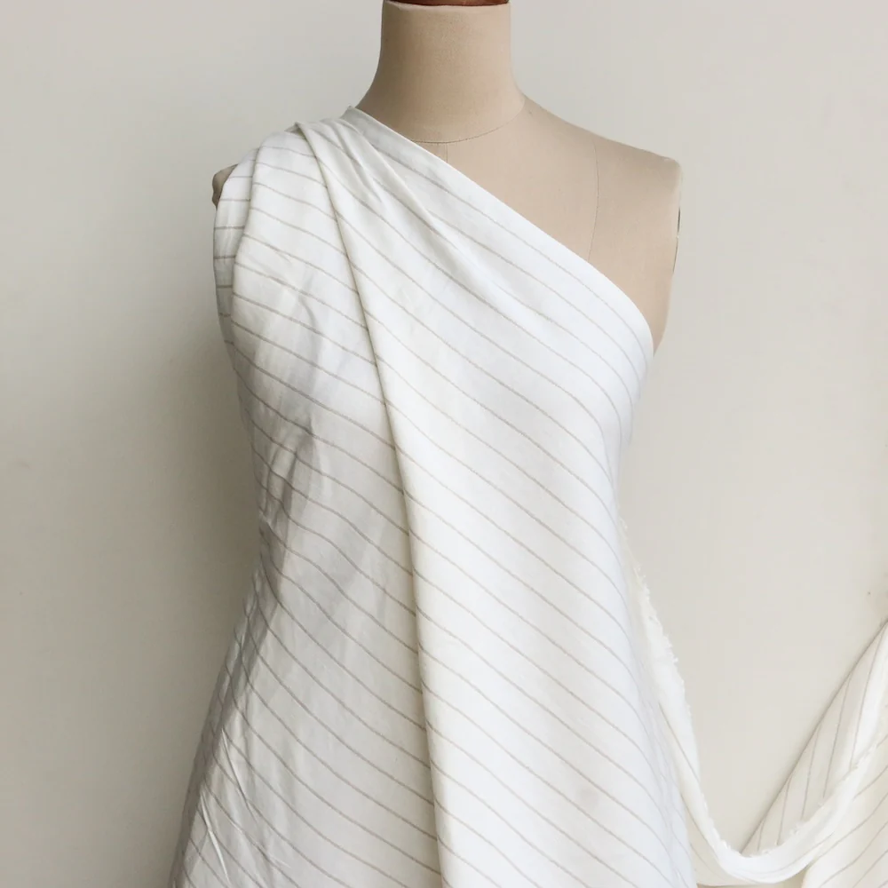 Maje Ivory Lurex Stretch Linen/Viscose - Image 5