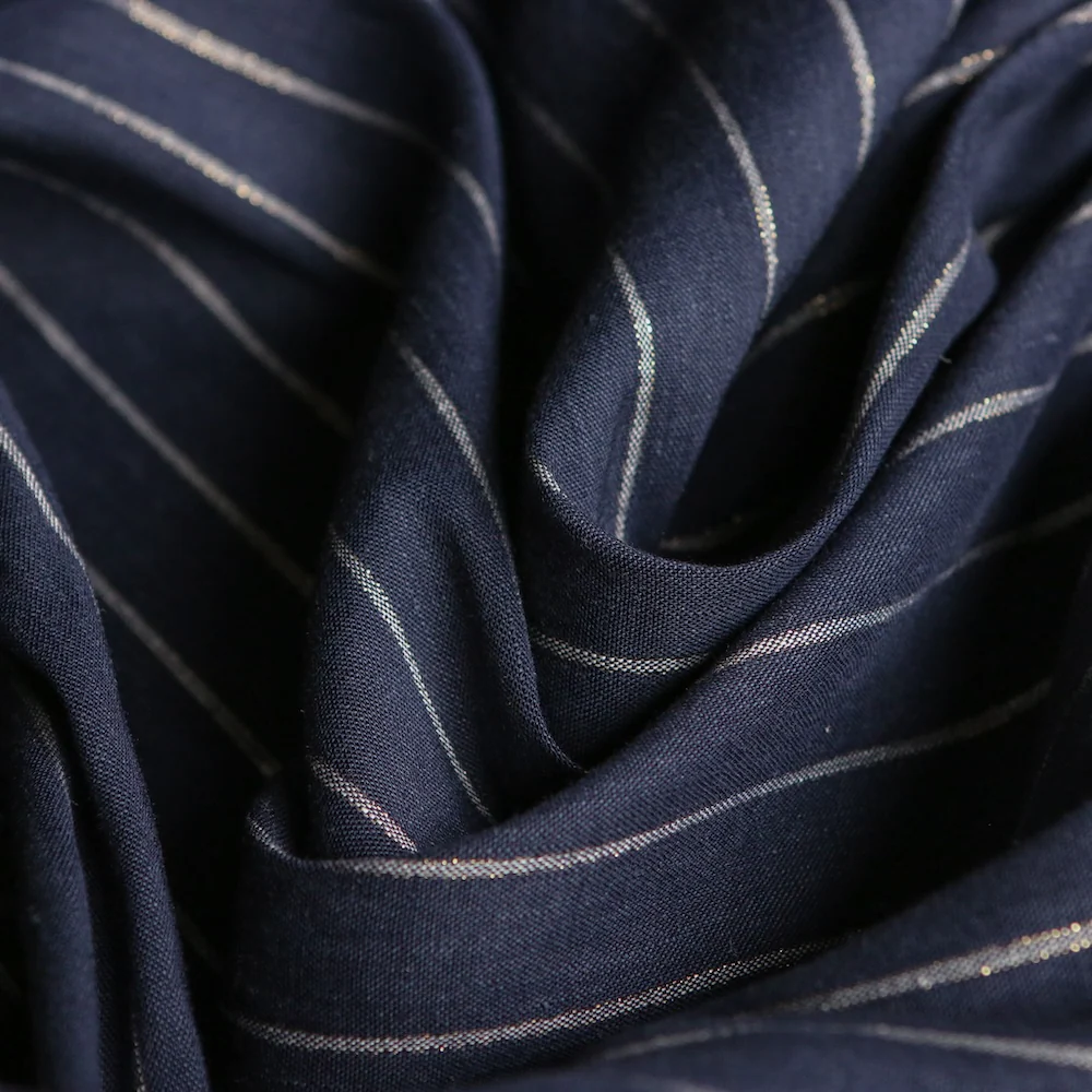 Maje Navy Lurex Stretch Linen/Viscose - Image 2