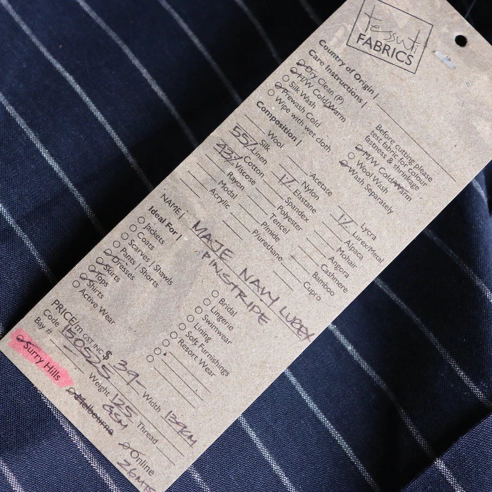 Maje Navy Lurex Stretch Linen/Viscose - Image 4