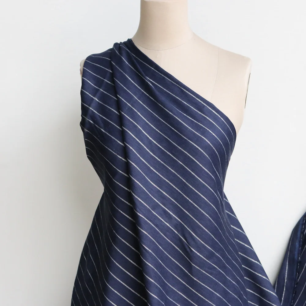 Maje Navy Lurex Stretch Linen/Viscose - Image 5