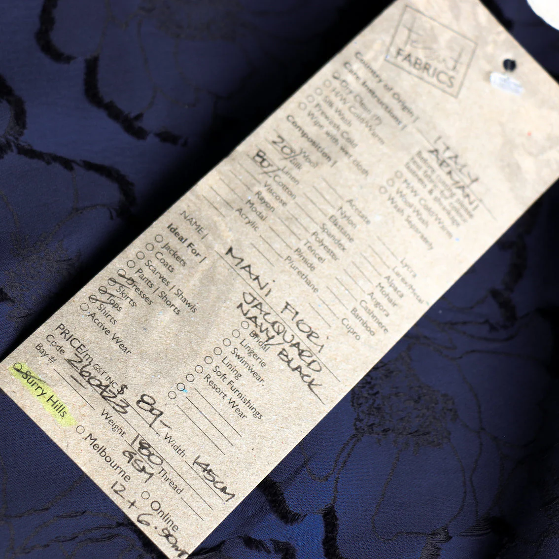 Mani Fiori Jacquard Navy/Black - Image 4
