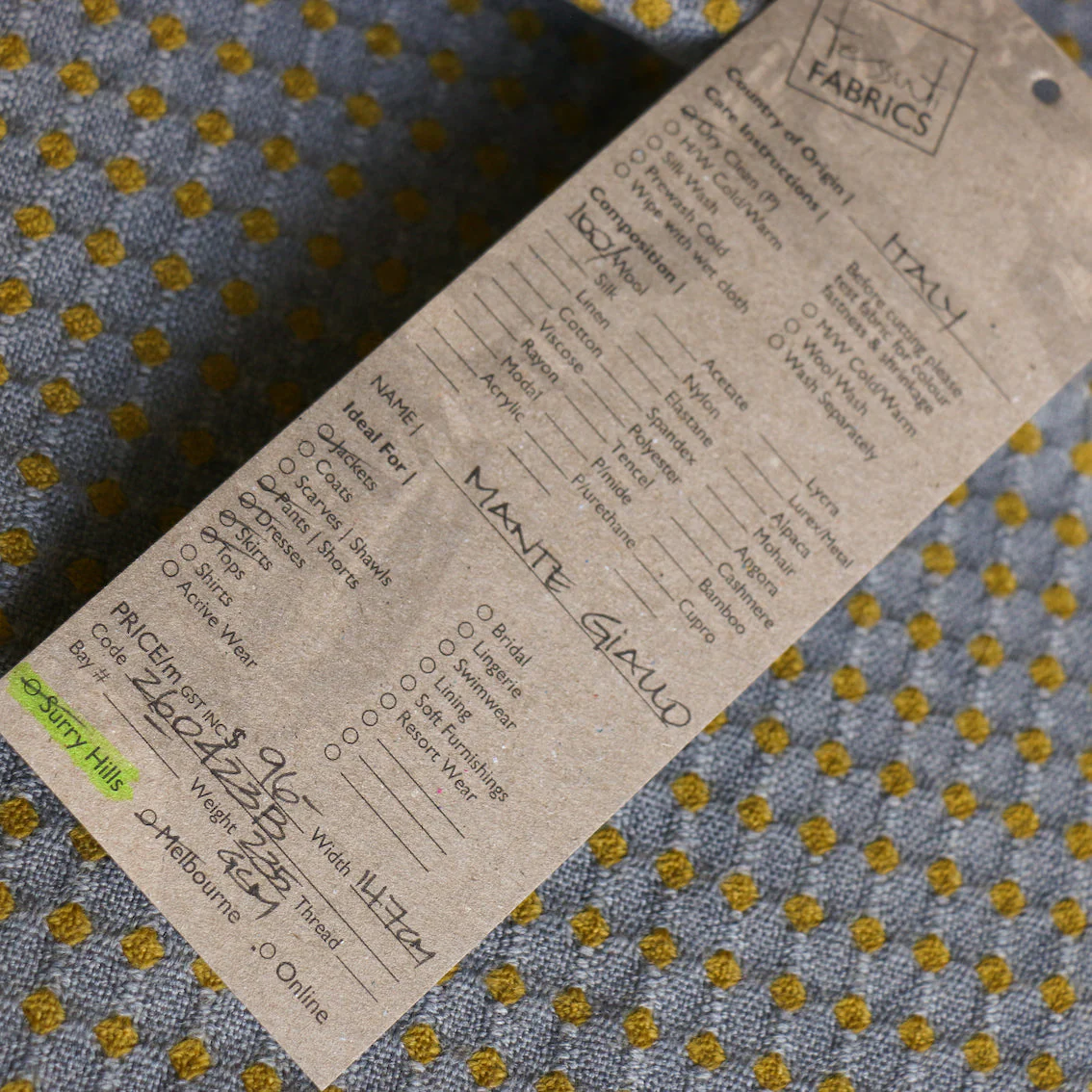 Mante Giallo Wool Jacquard Spot - Image 4