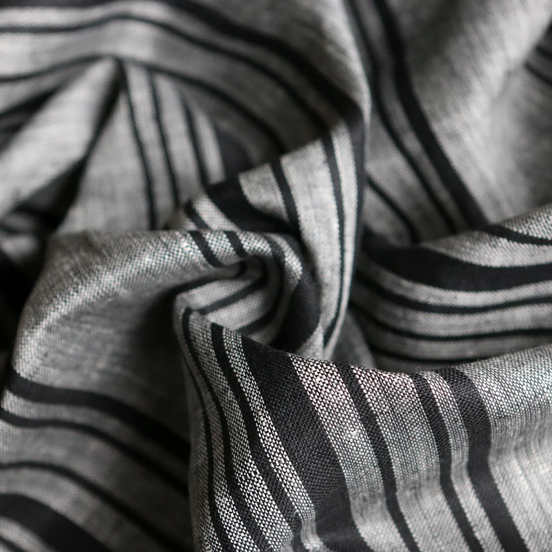 Manuela Black Stripe Linen - Image 2