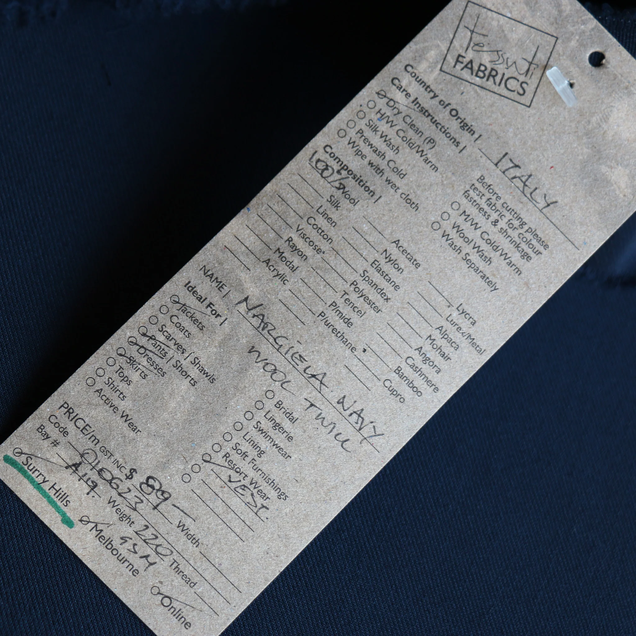 Margiela Navy Wool Twill - Image 3