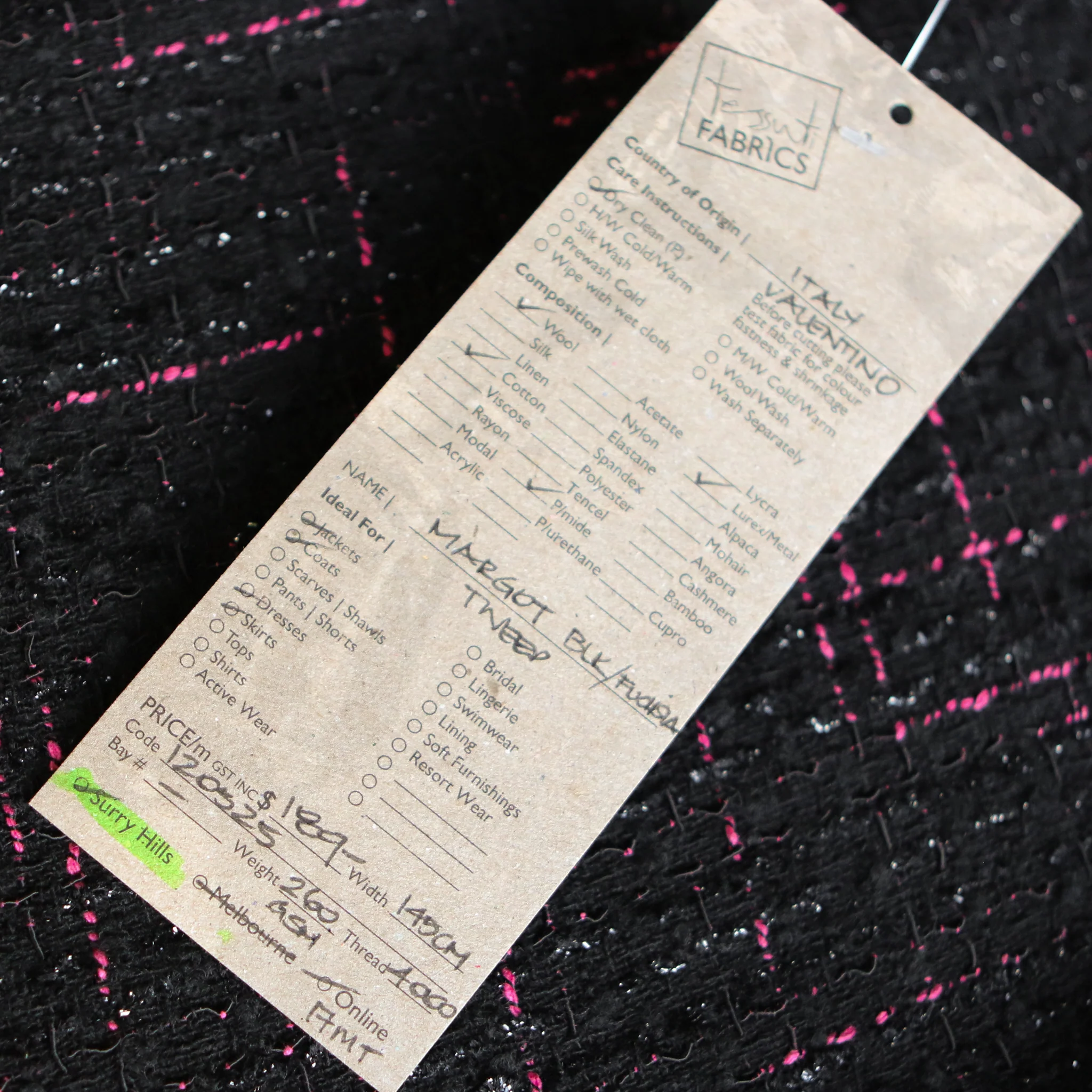 Margot Black/Fuchsia Tweed - Image 4