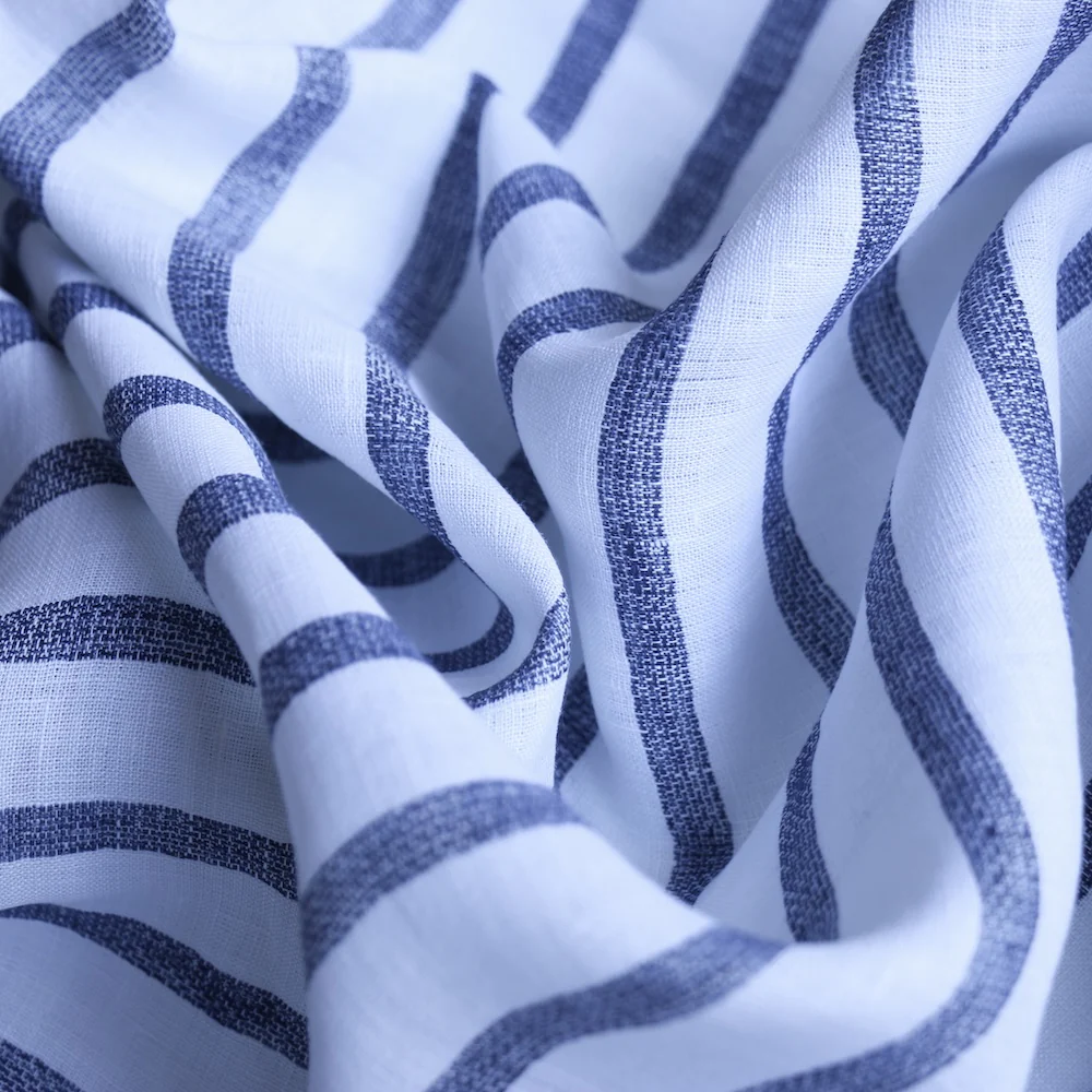 Marzia Navy Stripe Linen - Image 2