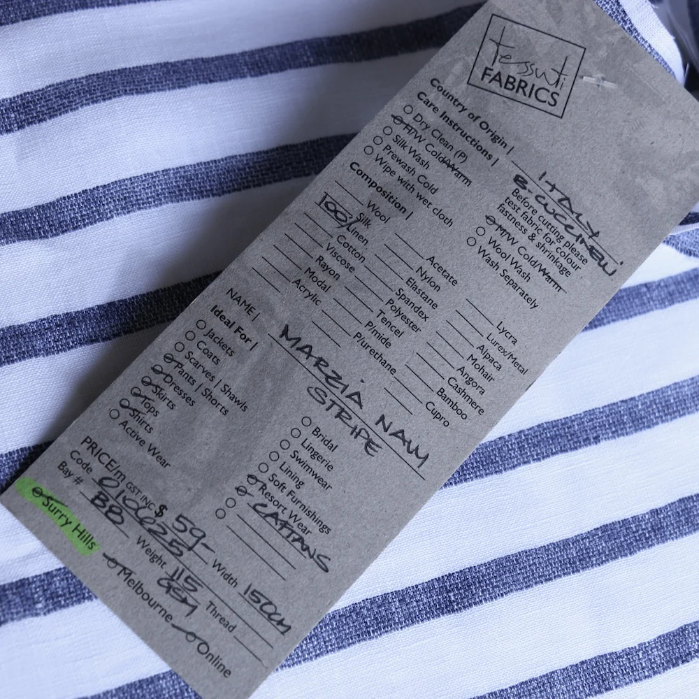 Marzia Navy Stripe Linen - Image 5