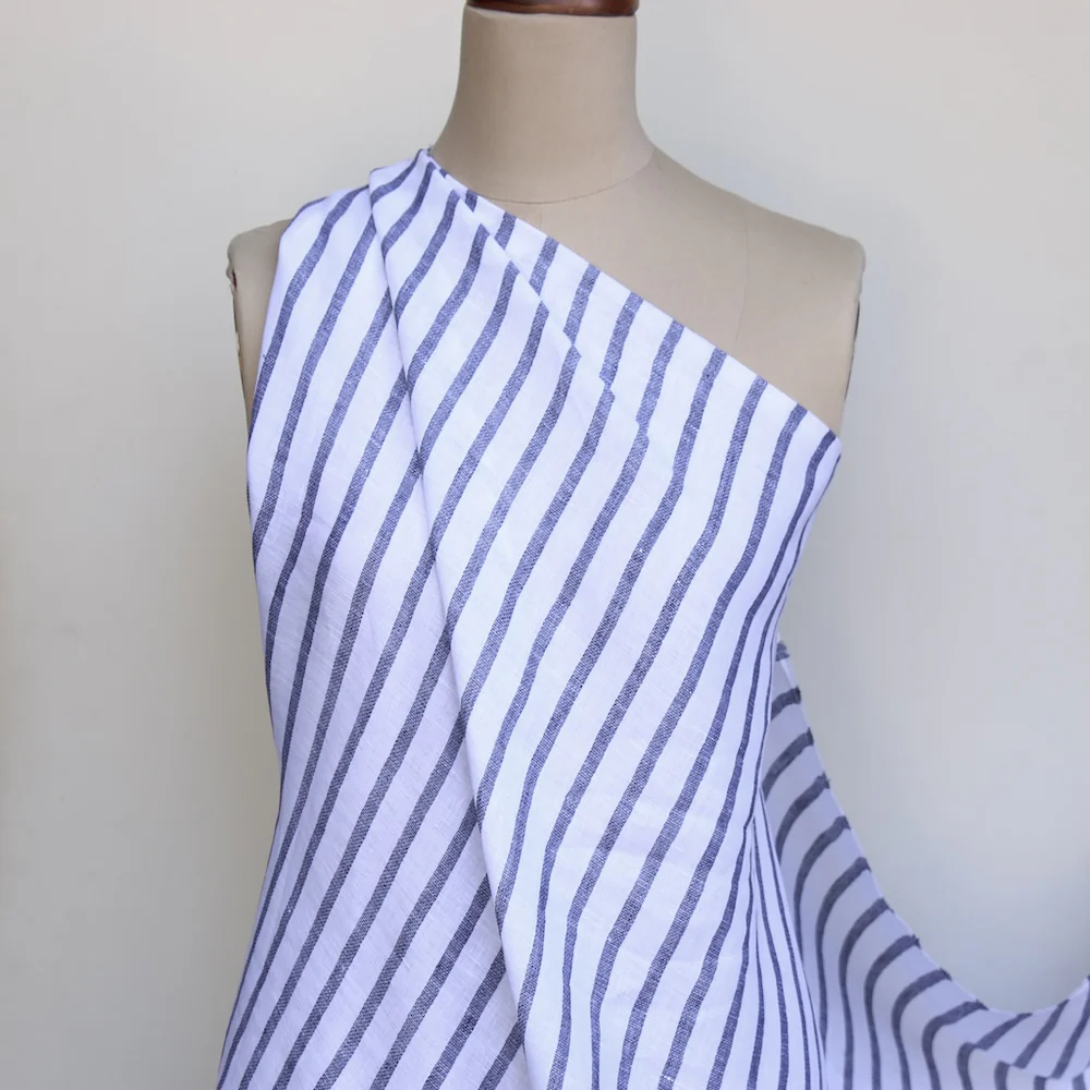 Marzia Navy Stripe Linen - Image 6