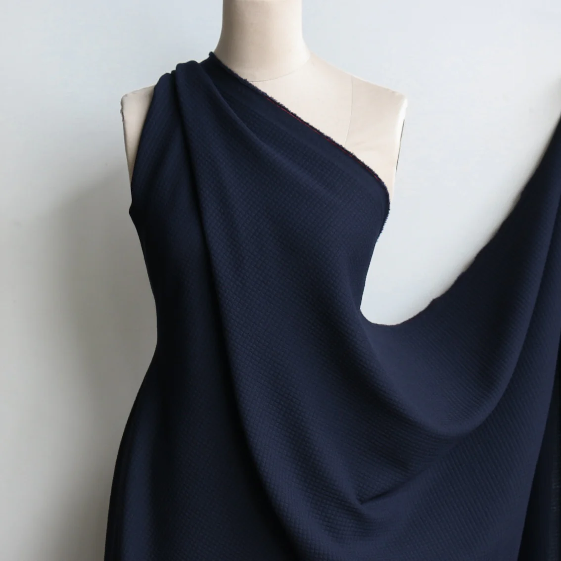 Marzotto Navy Textured Wool - Image 4