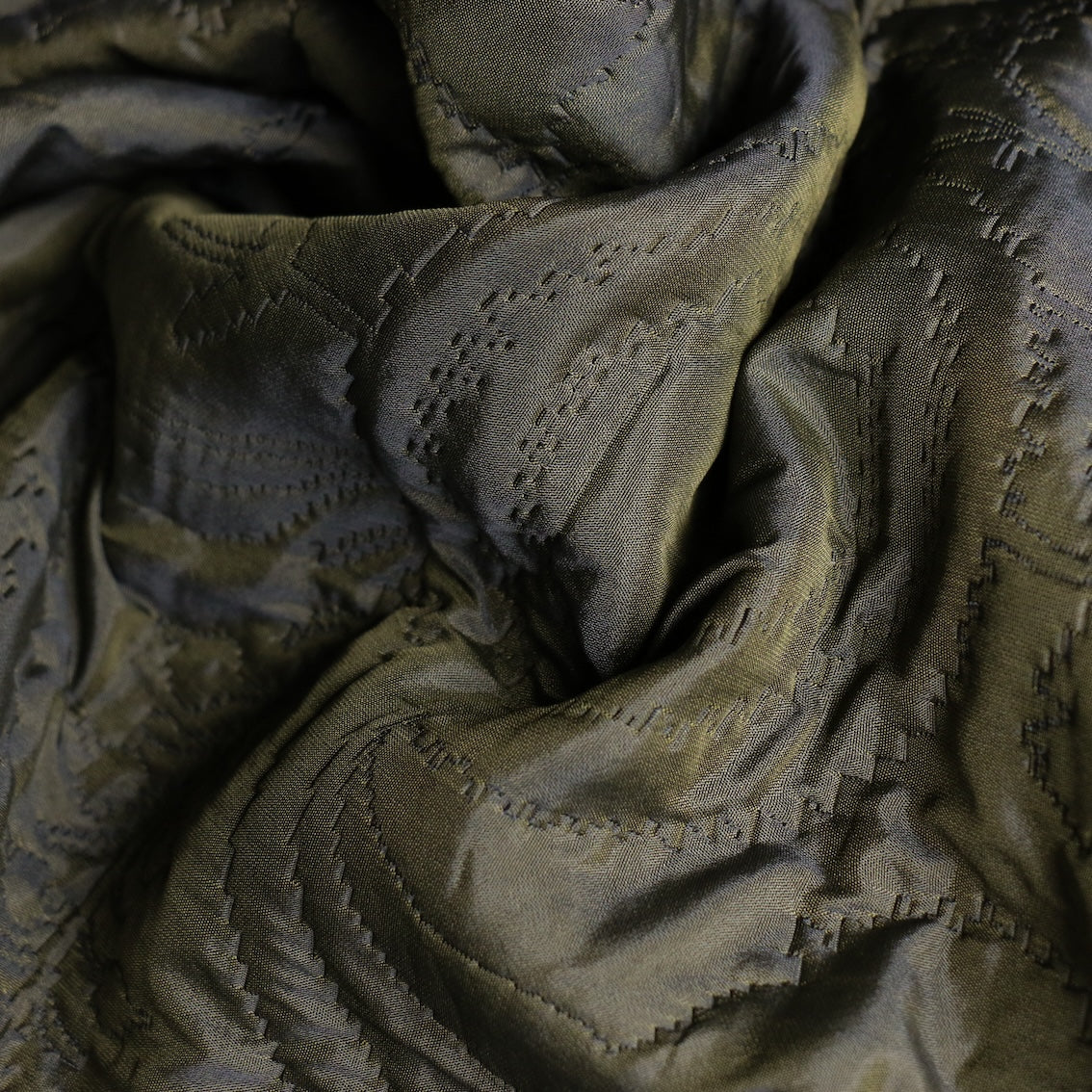 Matelasse Khaki Puffer Jacquard - Image 2