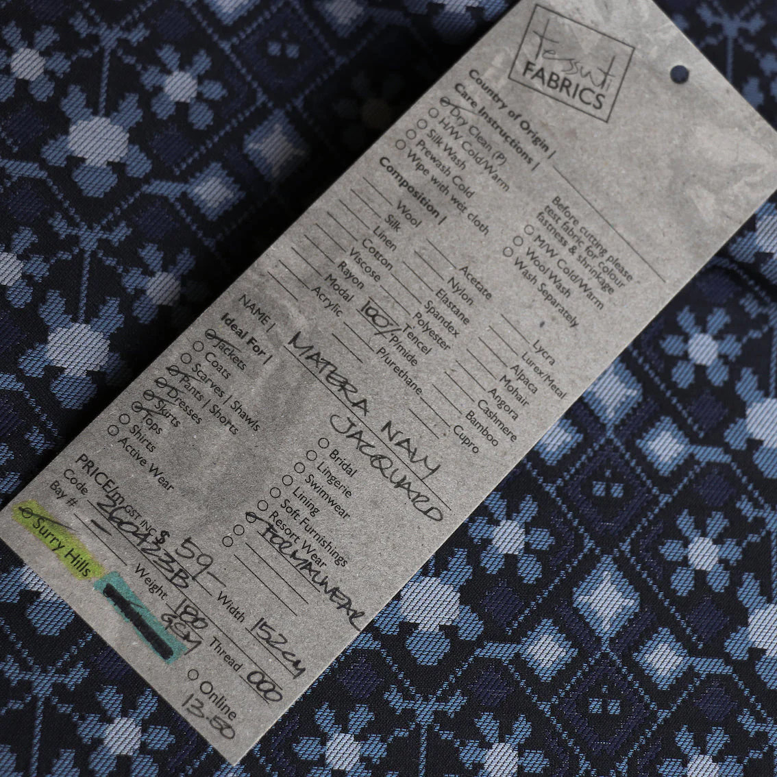 Matera Navy Jacquard - Image 4