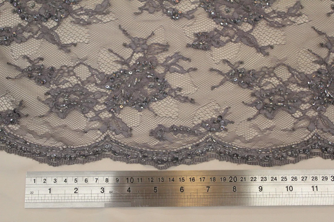 Mauve Embroidered Tulle - Image 3