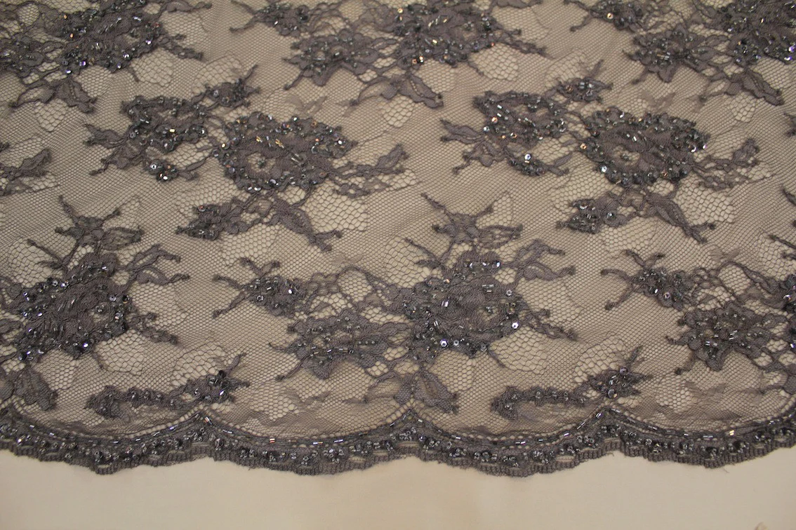 Mauve Embroidered Tulle - Image 4