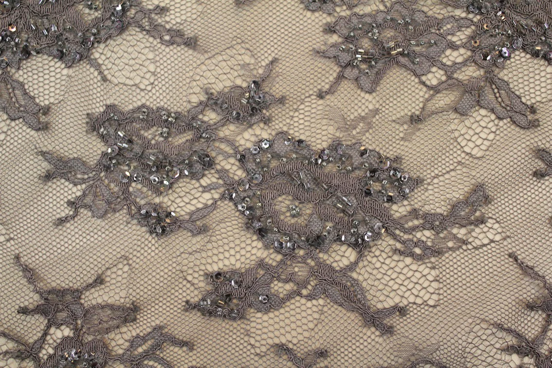 Mauve Embroidered Tulle - Image 6