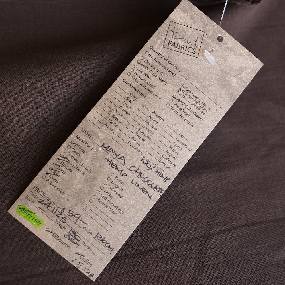 Maya Chocolate Hemp - Sandwashed Finish - Image 3