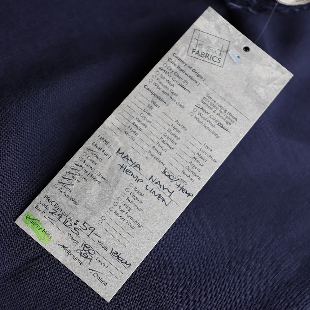 Maya Navy Hemp - Sandwashed Finish - Image 3