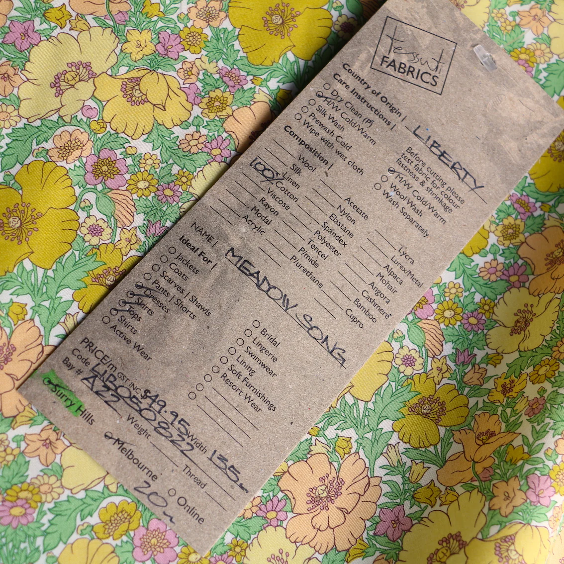 Meadow Song Yellow Liberty Tana Lawn™ - Image 5