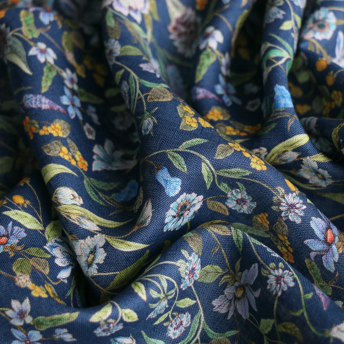 Megumi Navy - Liberty Sycamore Linen - Image 2