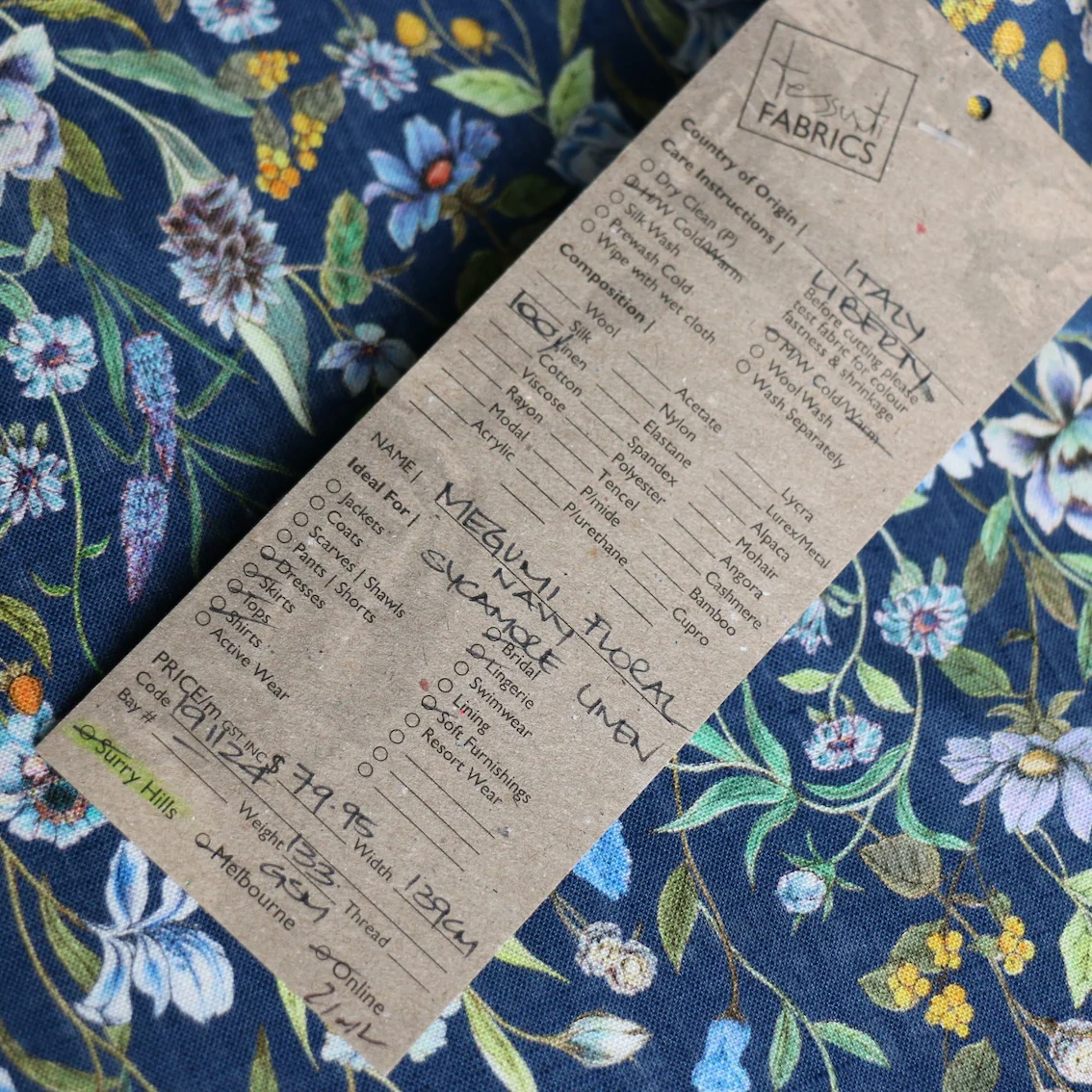 Megumi Navy - Liberty Sycamore Linen - Image 4