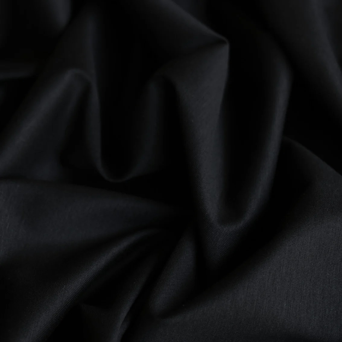 Mercerised Black Cotton Knit - Image 2