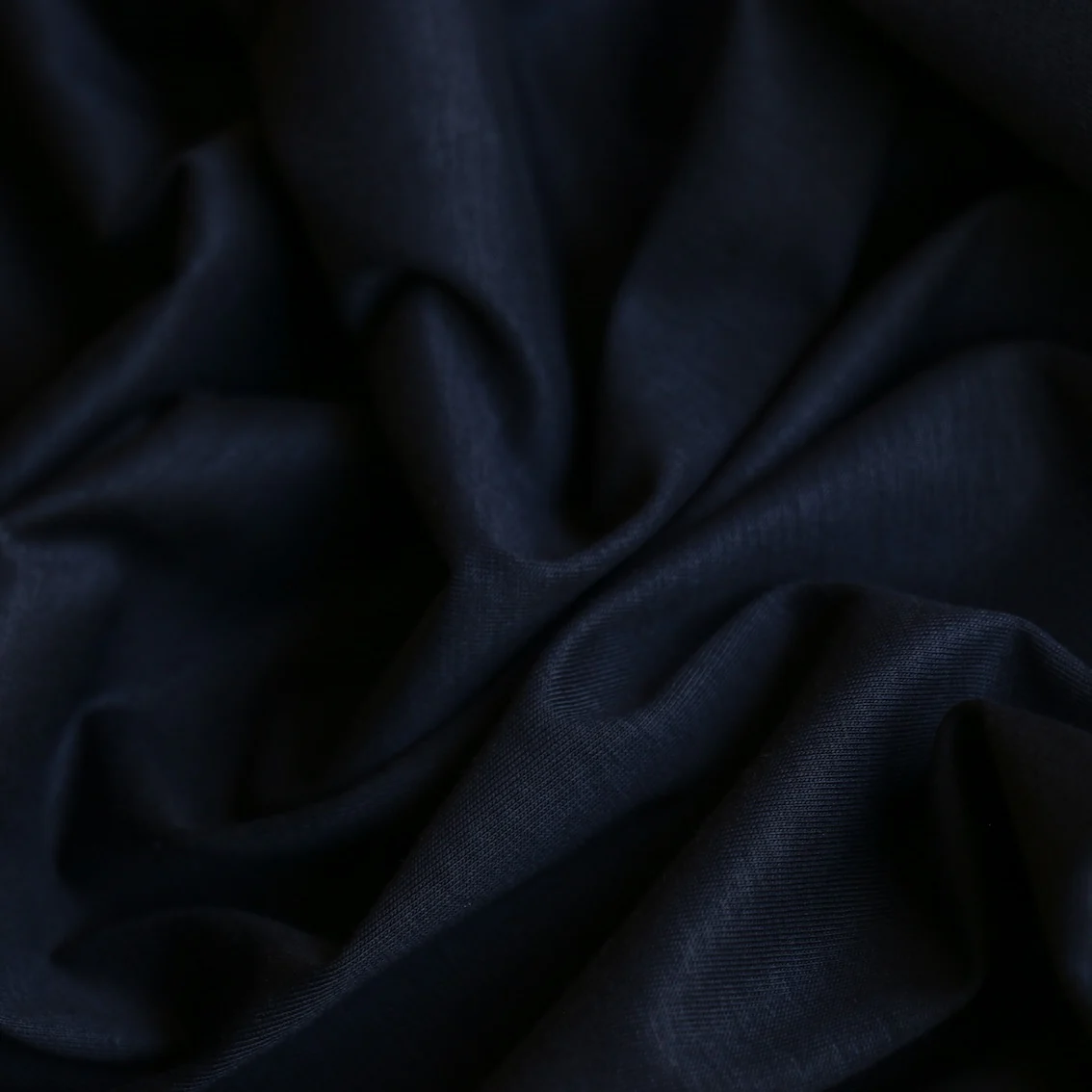 Mercerised Navy Cotton Knit - Image 2